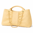 Borsa Donna Trapuntata Grande con Catena Oro – Shopper Elegante 41cm | Tote Spaziosa da Lavoro e Tempo Libero Giallo 41 x 26 x 11 cm