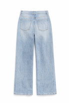 Jeans Donna Wide Leg Elasticizzati a Vita Alta con Patch Decorativi – Denim Chiaro 9110 -TheOne