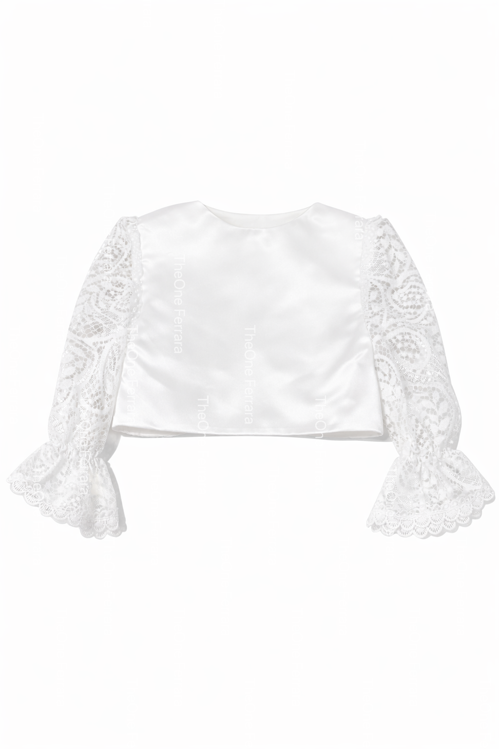 Bolero Neonata in Pizzo Bianco Elegante – Coprispalle Cerimonia 12-36 Mesi 6140