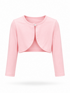 Coprispalle Bambina in Cotone con Bottone Perlato per Cerimonia Pink
