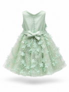 Abito da Cerimonia Bambina 2-12 Anni Elegante – Vestito con Fiori 3D e Gonna in Tulle per Matrimonio, Battesimo e Compleanno 716