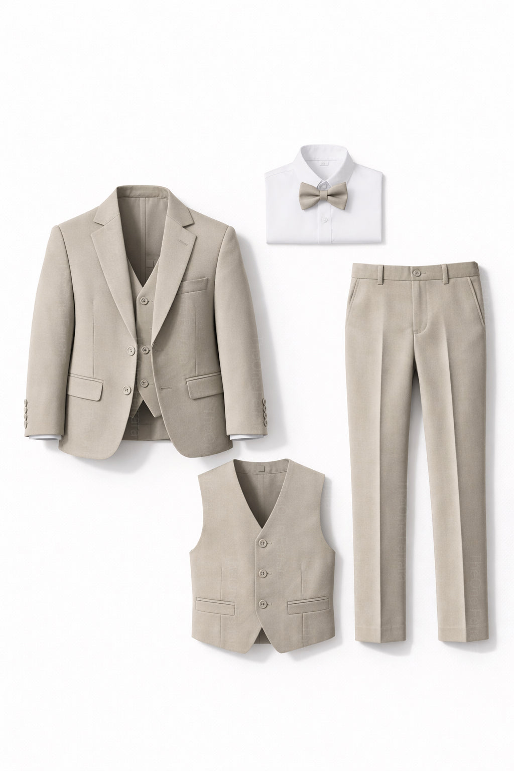 Completo Bambino Matrimonio Verde Salvia 5 Pezzi Elegante 1-16 Anni