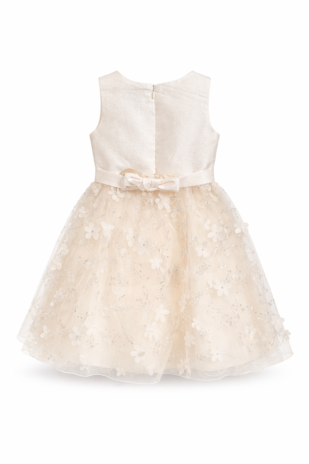 Abito da Cerimonia Bambina 2-12 Anni Elegante – Vestito con Fiori 3D e Gonna in Tulle per Matrimonio, Battesimo e Compleanno 716