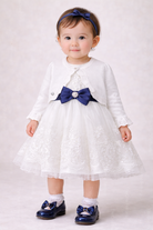 Bolero Neonata Bianco in Maglia Cotone – Coprispalle Elegante 6-36 Mesi 390