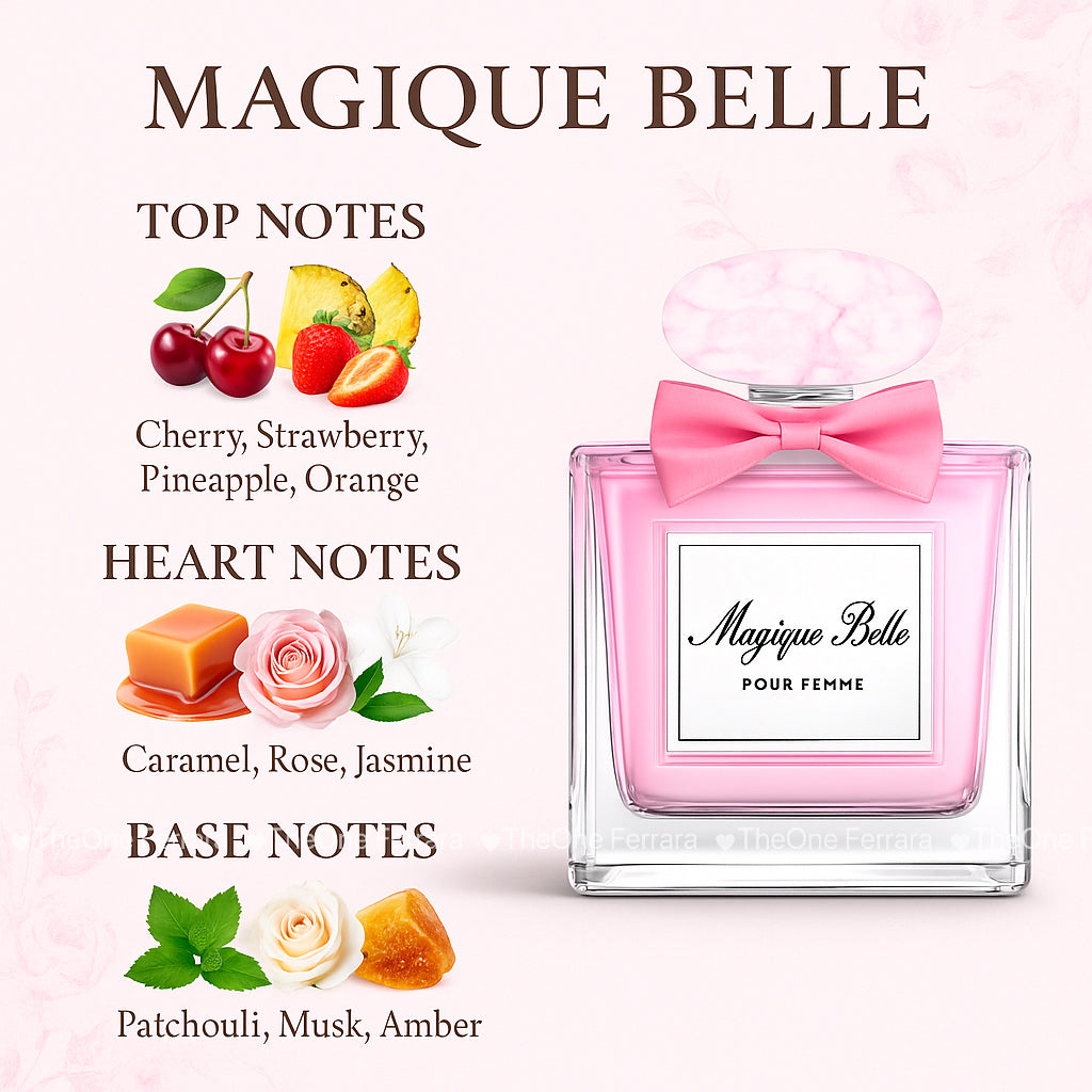 Magique Belle - Profumo da Donna 100ml | Fragranza Dolce Floreale e Fruttata, Elegante e Duratura