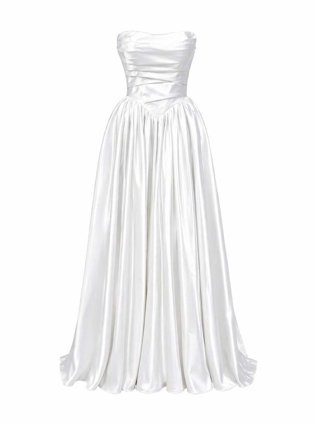 Abito da Sposa Senza Spalline in Raso – Principessa Elegante