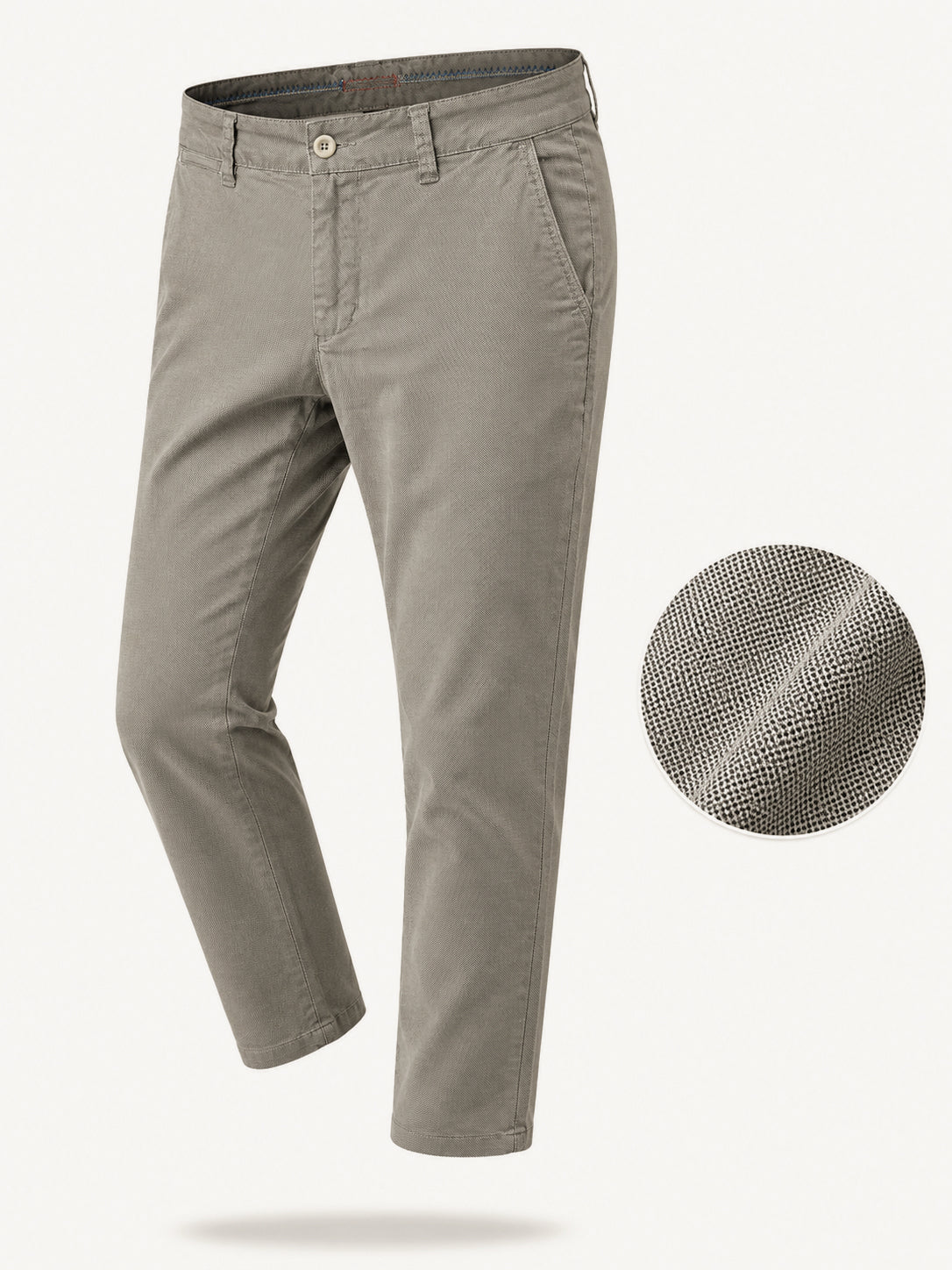 Pantaloni Chino Uomo Eleganti Casual Slim Fit 7116 Crema