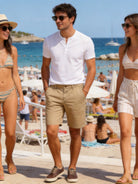 Bermuda Uomo Cotone Elasticizzato Slim Fit Turchese Estivi Casual - 7902