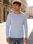 Maglia Uomo 100 Cotone Made in Italy Manica Lunga Casual S 3XL