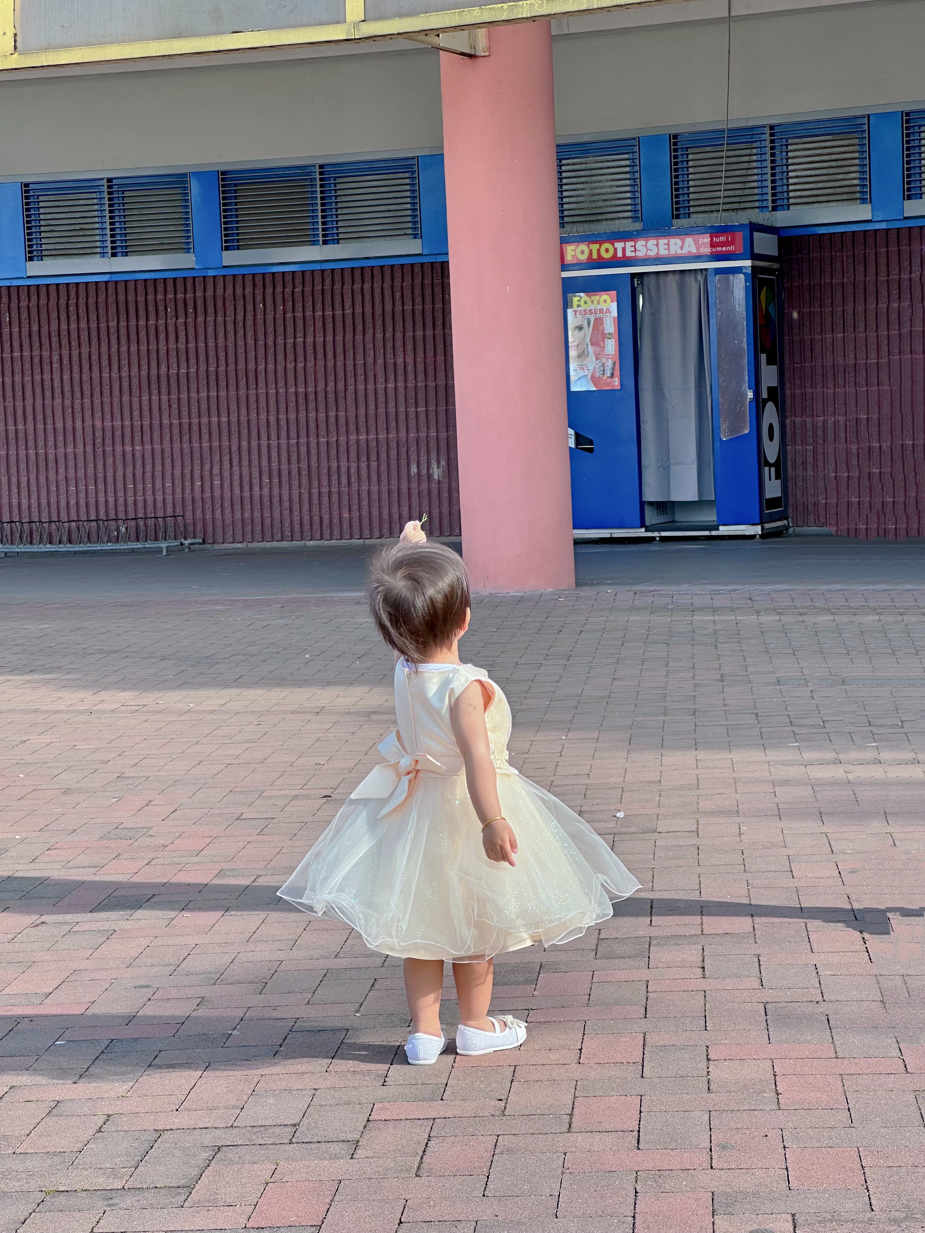 Vestito elegante color champagne per bambina 6M–36M Abito cerimonia, battesimo, compleannoTheOne Bambini