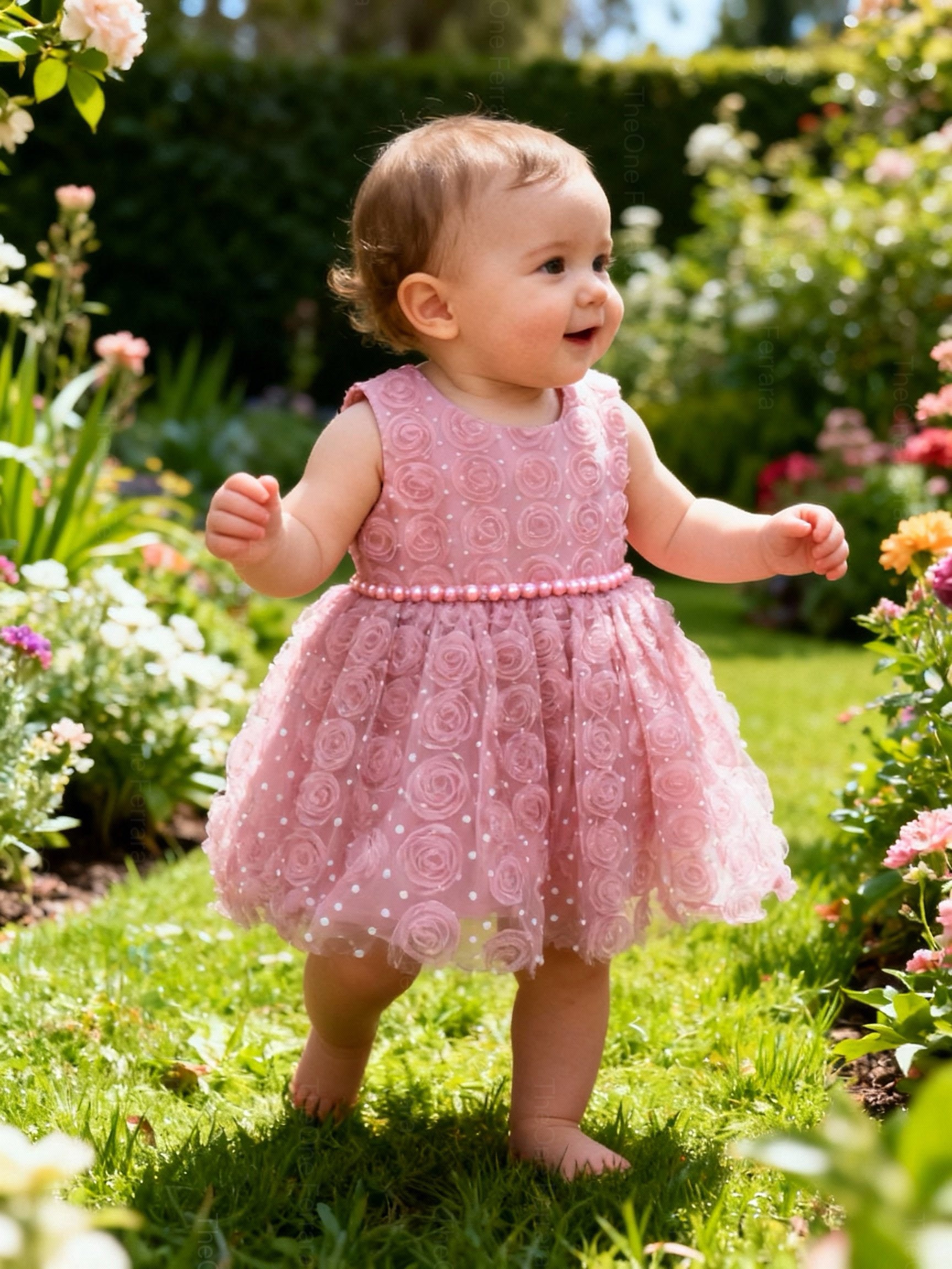 Abito da Principessa Rosa - Vestito Elegante per Neonata (6-36 mesi)
