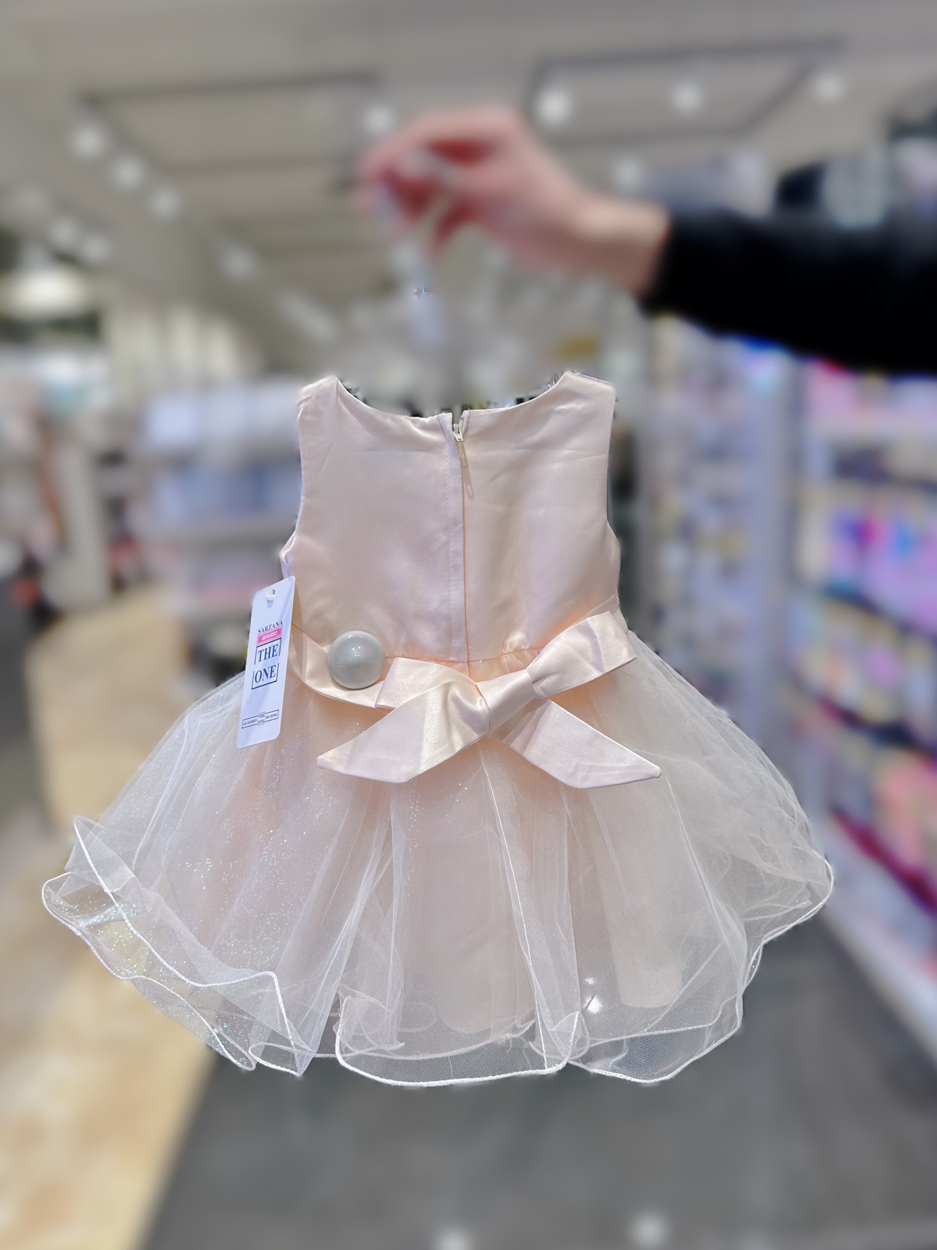 Vestito elegante color champagne per bambina 6M–36M Abito cerimonia, battesimo, compleannoTheOne Bambini