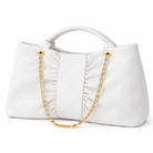 Borsa Donna Trapuntata Grande con Catena Oro – Shopper Elegante 41cm | Tote Spaziosa da Lavoro e Tempo Libero Bianco 41 x 26 x 11 cm