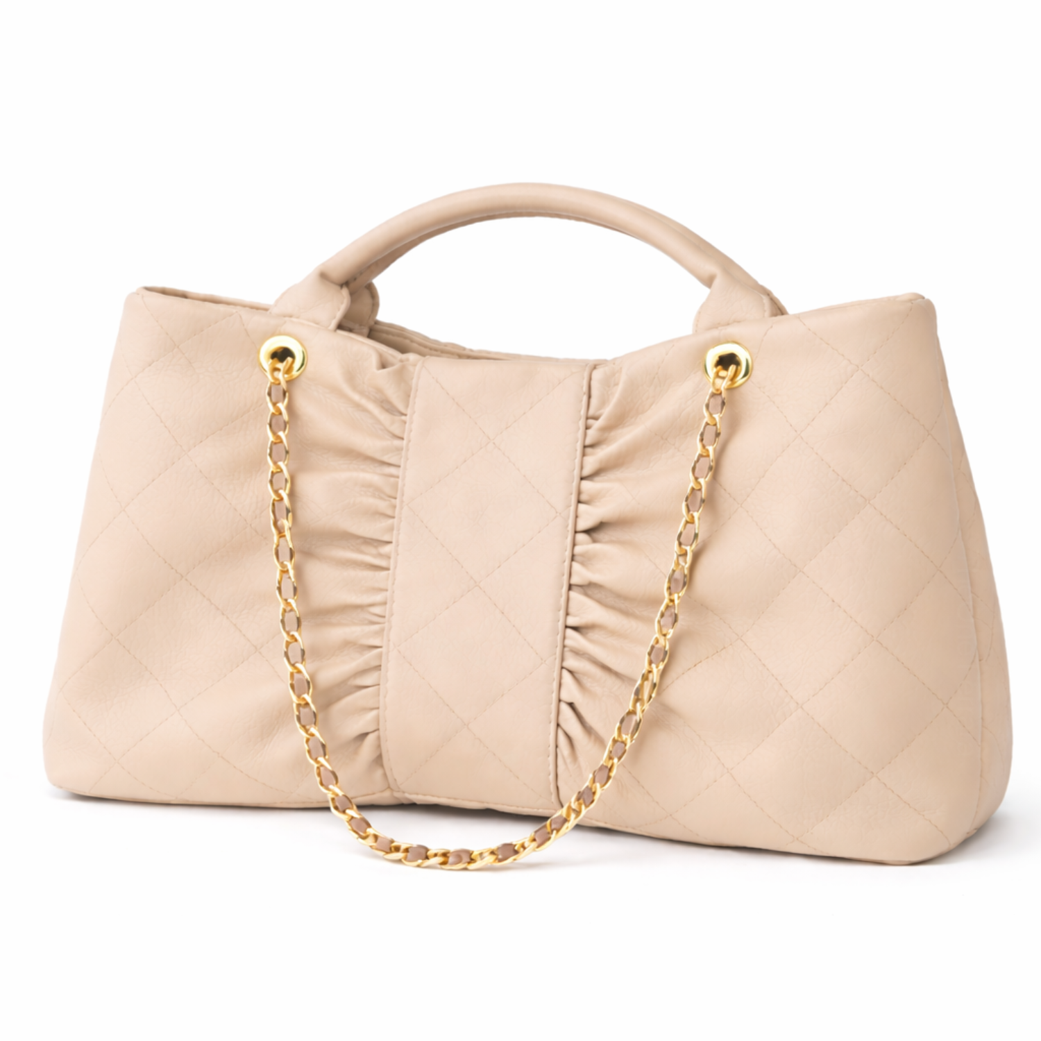 Borsa Donna Trapuntata Grande con Catena Oro – Shopper Elegante 41cm | Tote Spaziosa da Lavoro e Tempo Libero