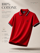 Polo Uomo 100% Cotone Manica Corta Tinta Unita Casual Estate Maglietta Uomo S-3XL Rosso India