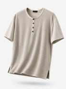 Maglia Uomo Henley 100% Cotone Made in Italy Manica Corta S-3XL