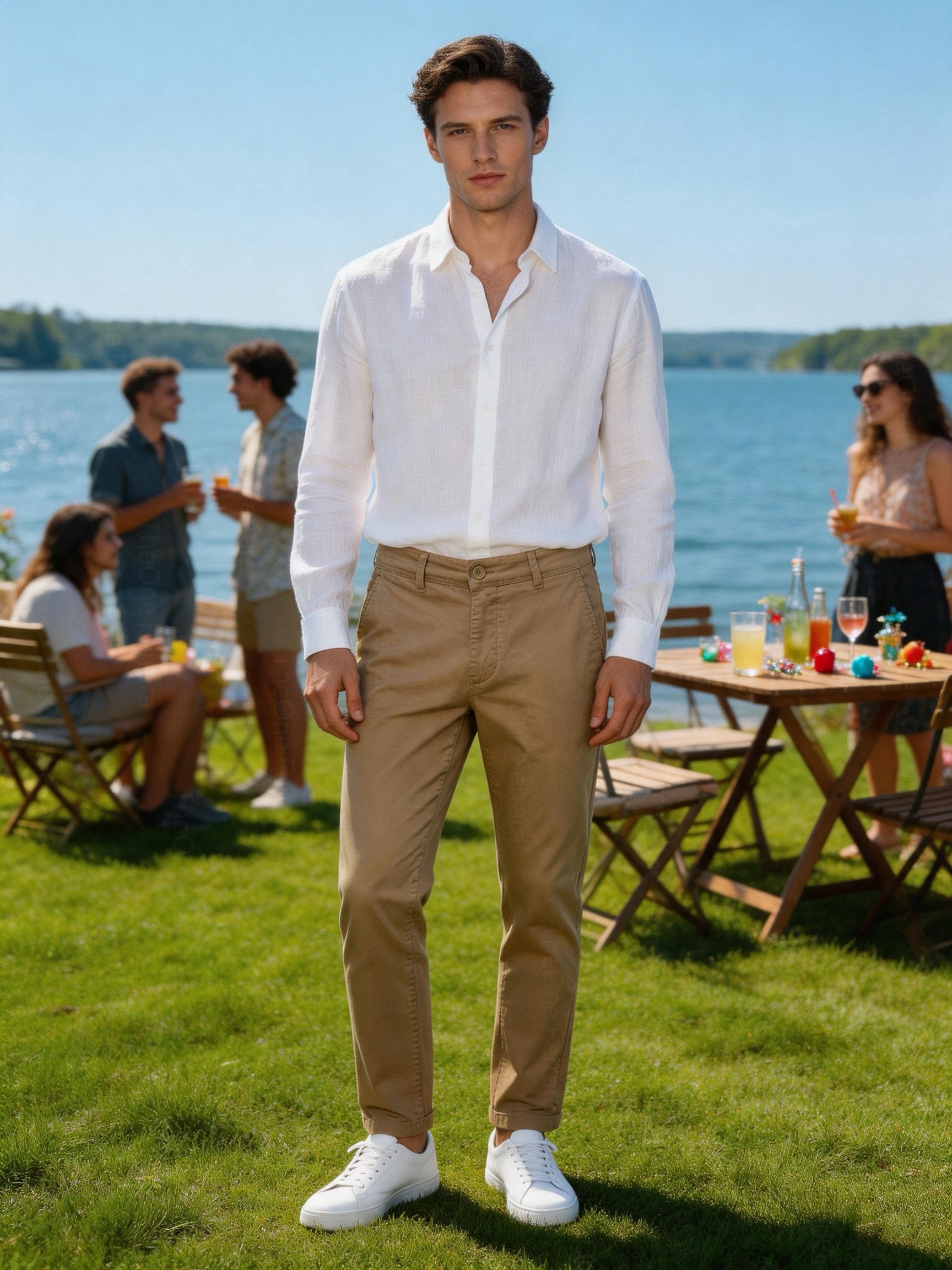 Pantaloni Chino Uomo in Cotone Elasticizzato Slim Fit 44-54 203