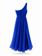 Abito Damigella Monospalla in Chiffon con Spacco Laterale