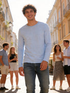 Maglia Uomo 100 Cotone Made in Italy Manica Lunga Casual S 3XL