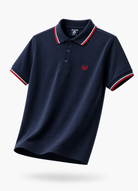 Polo Uomo 100% Cotone Manica Corta Tinta Unita Casual Estate Maglietta Uomo S-3XL Blue Geranio
