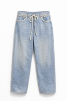 Jeans Donna Stile Boho – Pantaloni Denim Morbidi con Coulisse e Dettagli Crochet 2061 Denim Blue