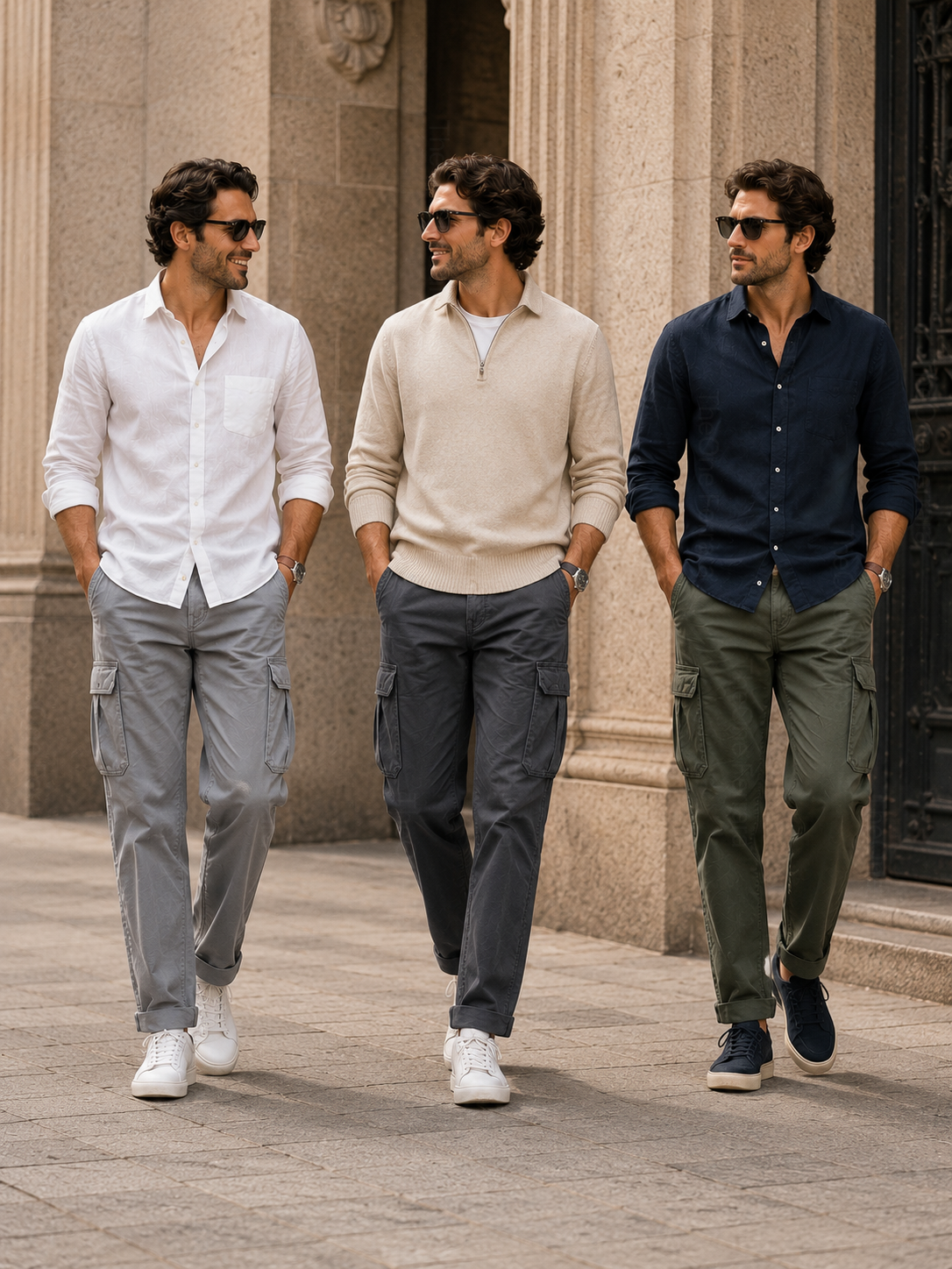 Pantaloni Cargo Uomo in Cotone Premium Regular Fit Autunno Inverno IT 46-60