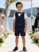 Completo Bambino Cerimonia con Gilet, Camicia e Pantaloncini | 4-14 Anni