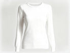 Maglia Donna Girocollo a Maniche Lunghe – Morbida, Elastica e Tinta Unita-9075 Bianco Taglia unica-40-55kg