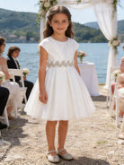 Abito Elegante Bambina Bianco Cerimonia e Matrimonio