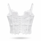 Corsetto in Pizzo da Donna con Coppe e Ferretto – Elegante Bustier Push Up 70080 Bianco S M