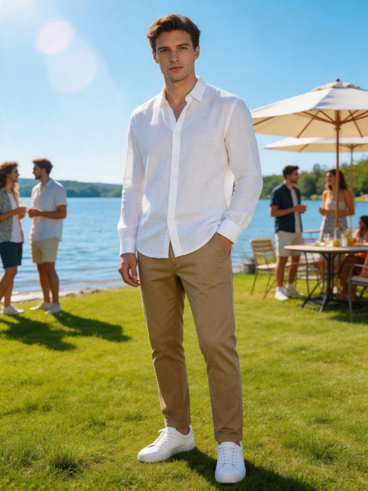 Pantaloni Chino Uomo in Cotone Elasticizzato Slim Fit 44-54 203