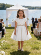 Abito Elegante Bambina Bianco Cerimonia e Matrimonio