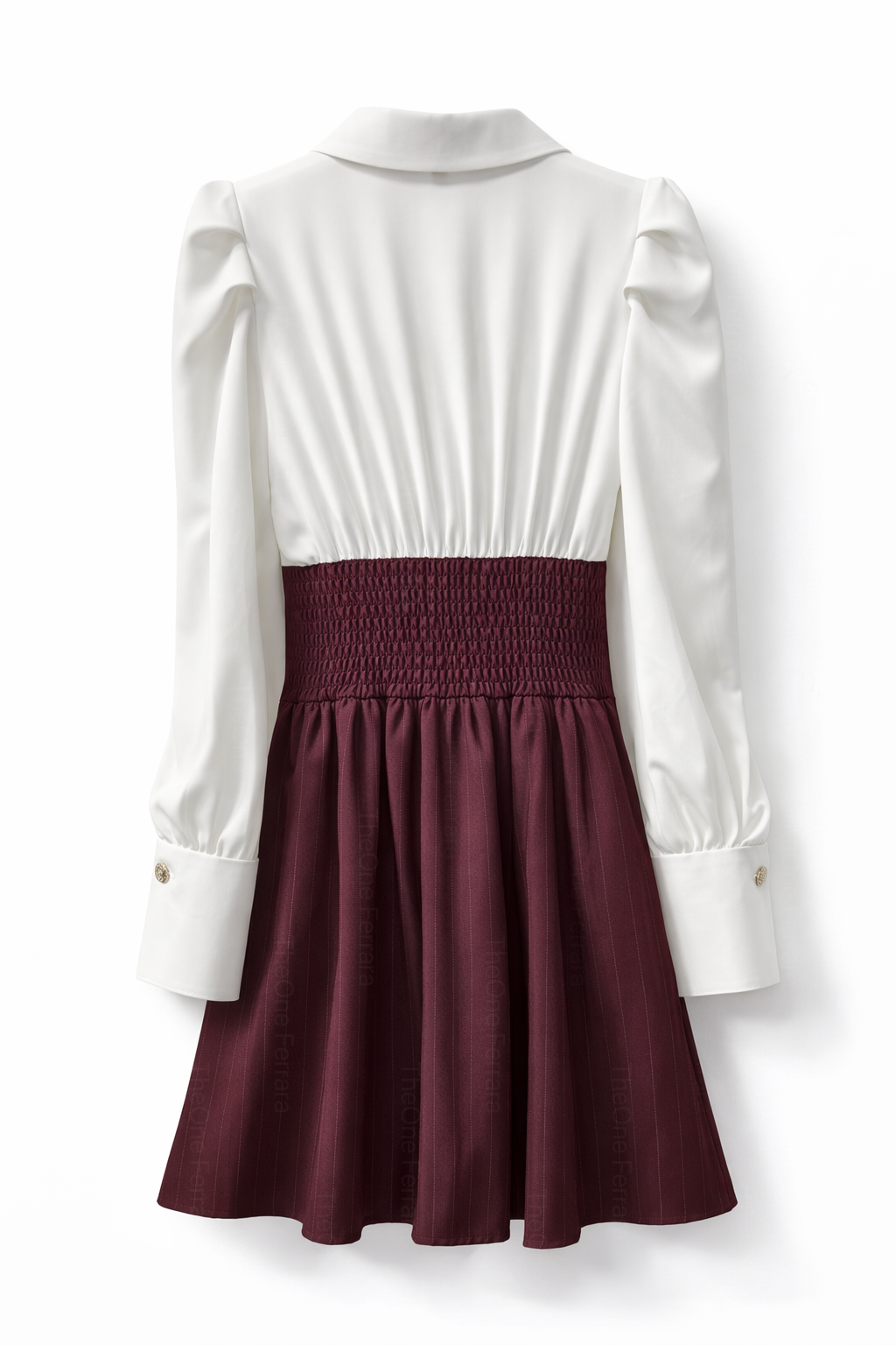 Abito Donna Elegante con Effetto Corsetto e Gonna Plissettata Camicia Strutturata Chic 89859