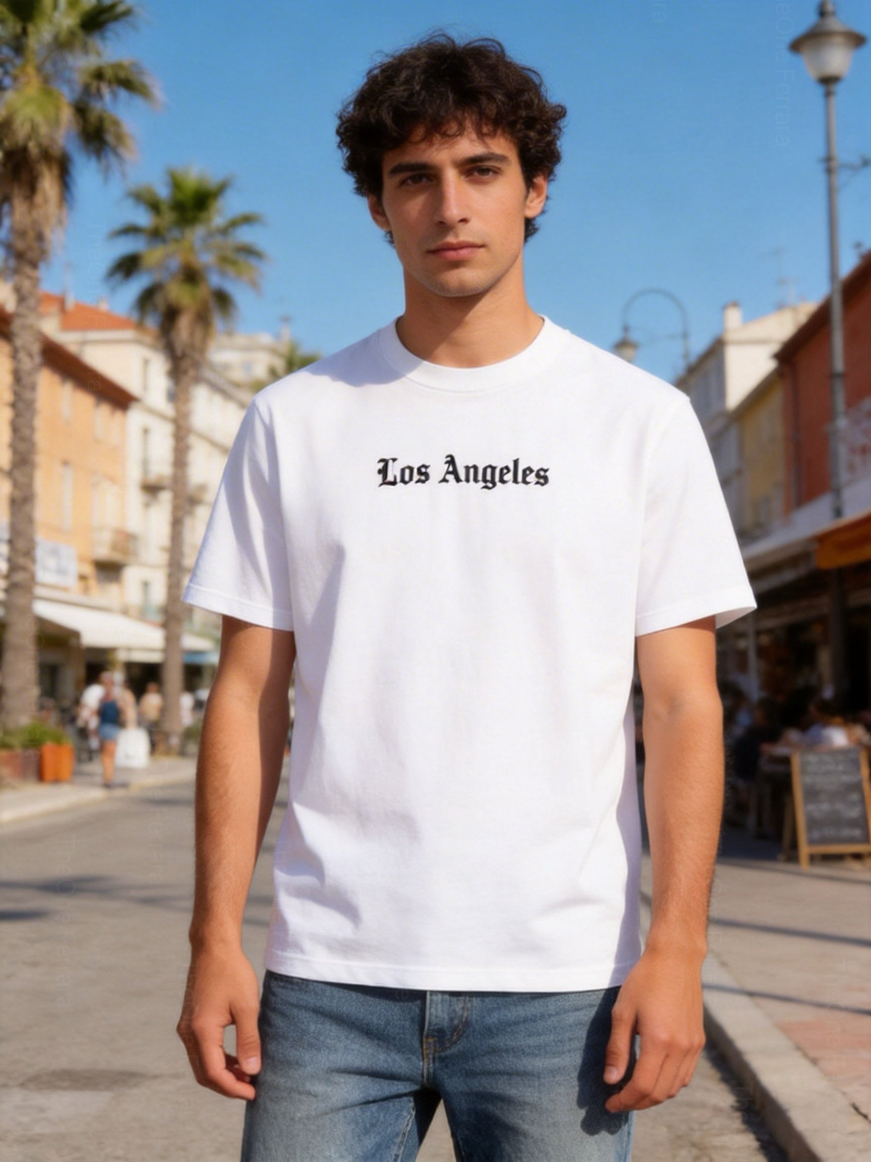 T-Shirt Uomo Los Angeles – Stampa Gotica Made in Italy