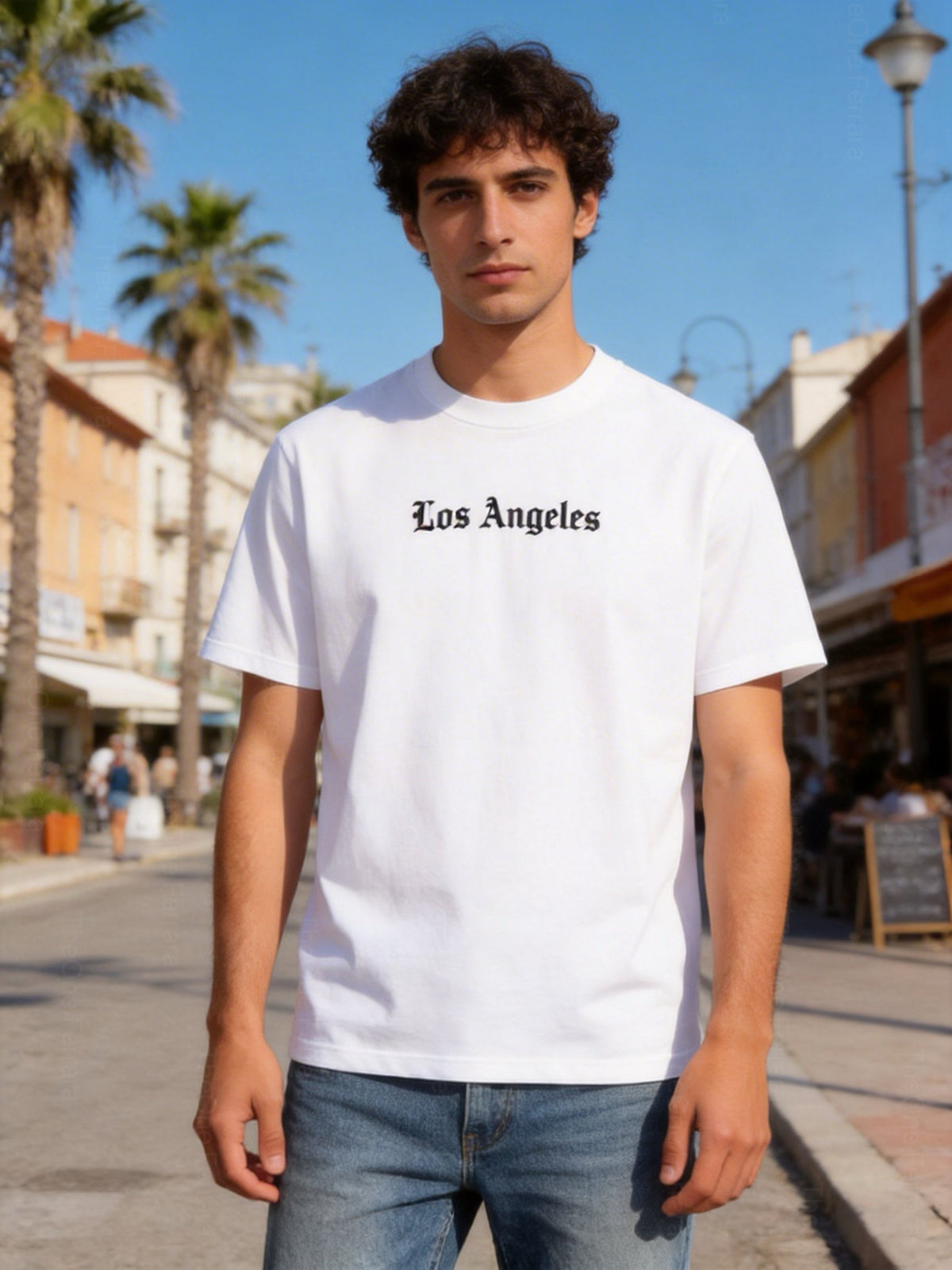 T-Shirt Uomo Los Angeles – Stampa Gotica Made in Italy