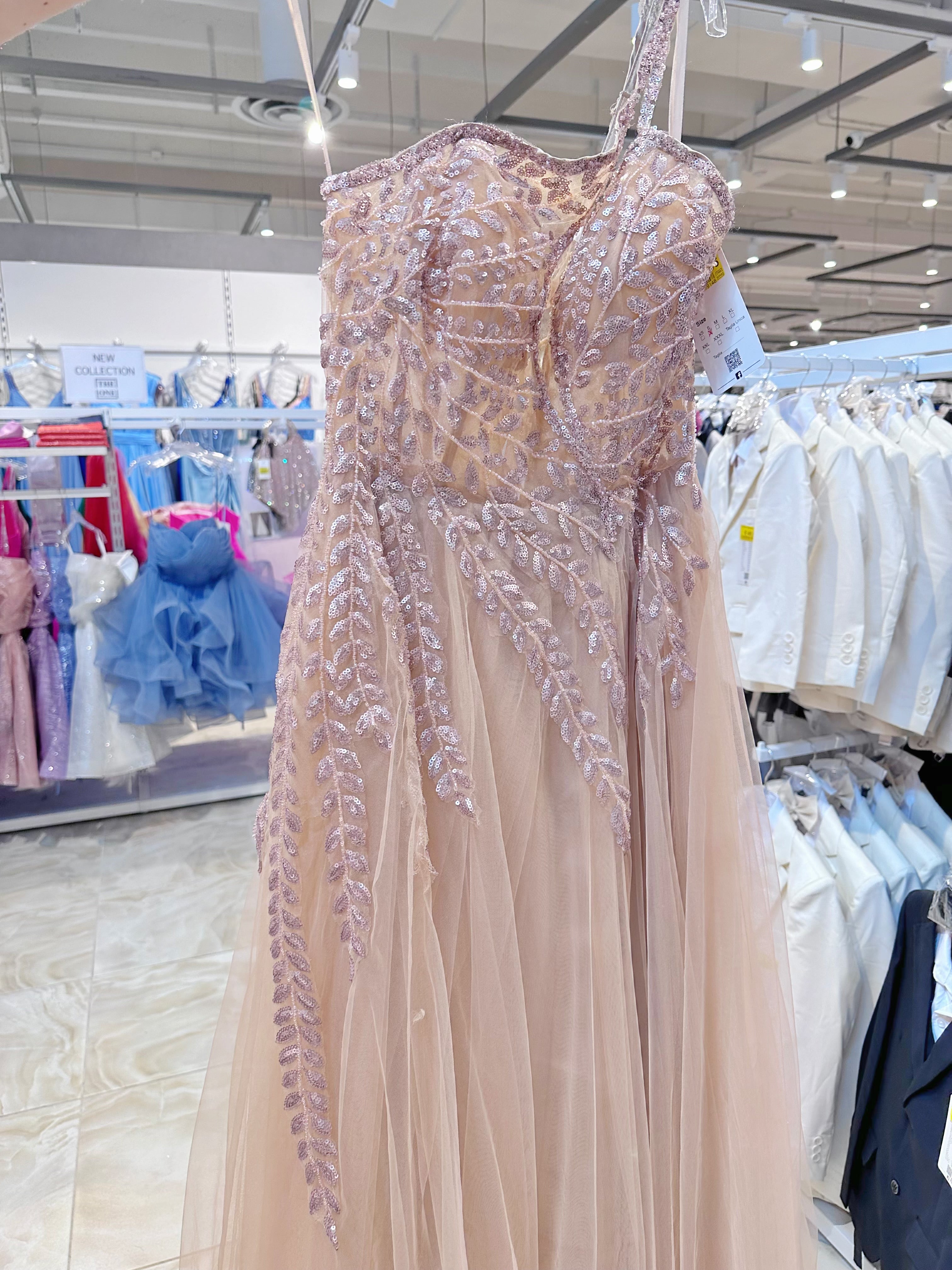 Abito da Sera Asimmetrico in Tulle Blu Reale