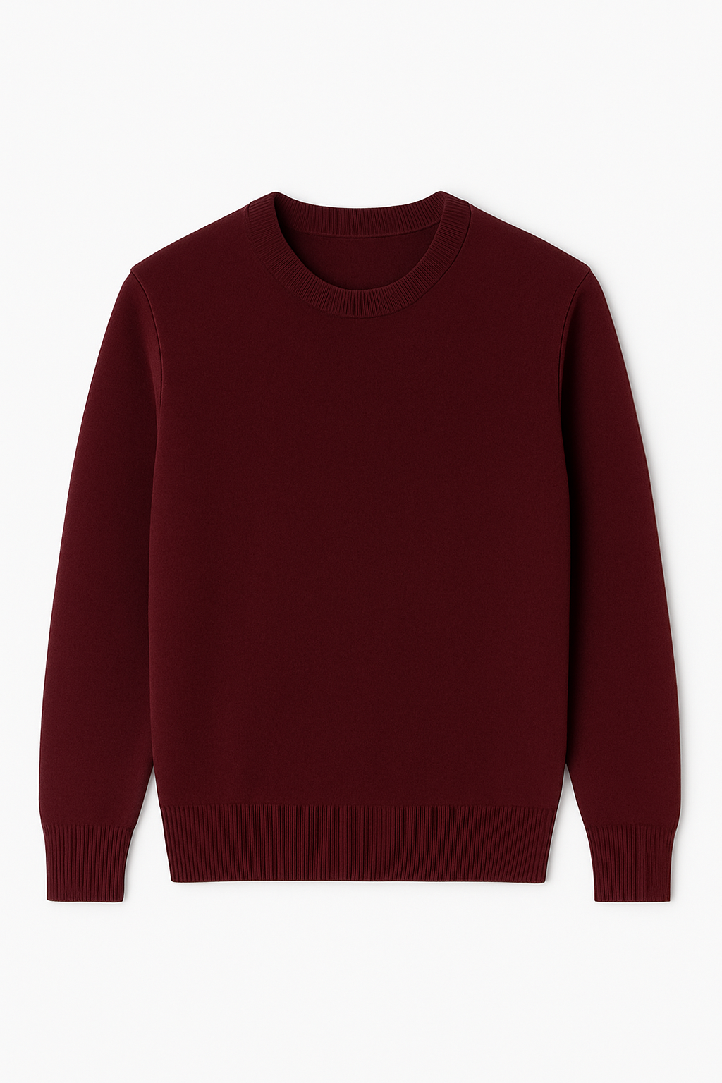 Maglione Uomo Girocollo in Viscosa - Pullover Morbido Elasticizzato-35613 Bordeaux