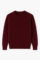 Maglione Uomo Girocollo in Viscosa - Pullover Morbido Elasticizzato-35613 Bordeaux