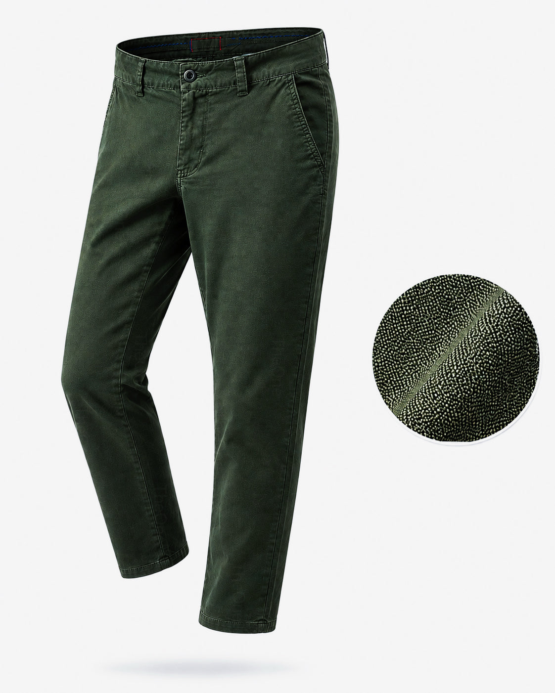 Pantaloni Chino Uomo Eleganti Casual Slim Fit 7116 Verde.Bottiglia