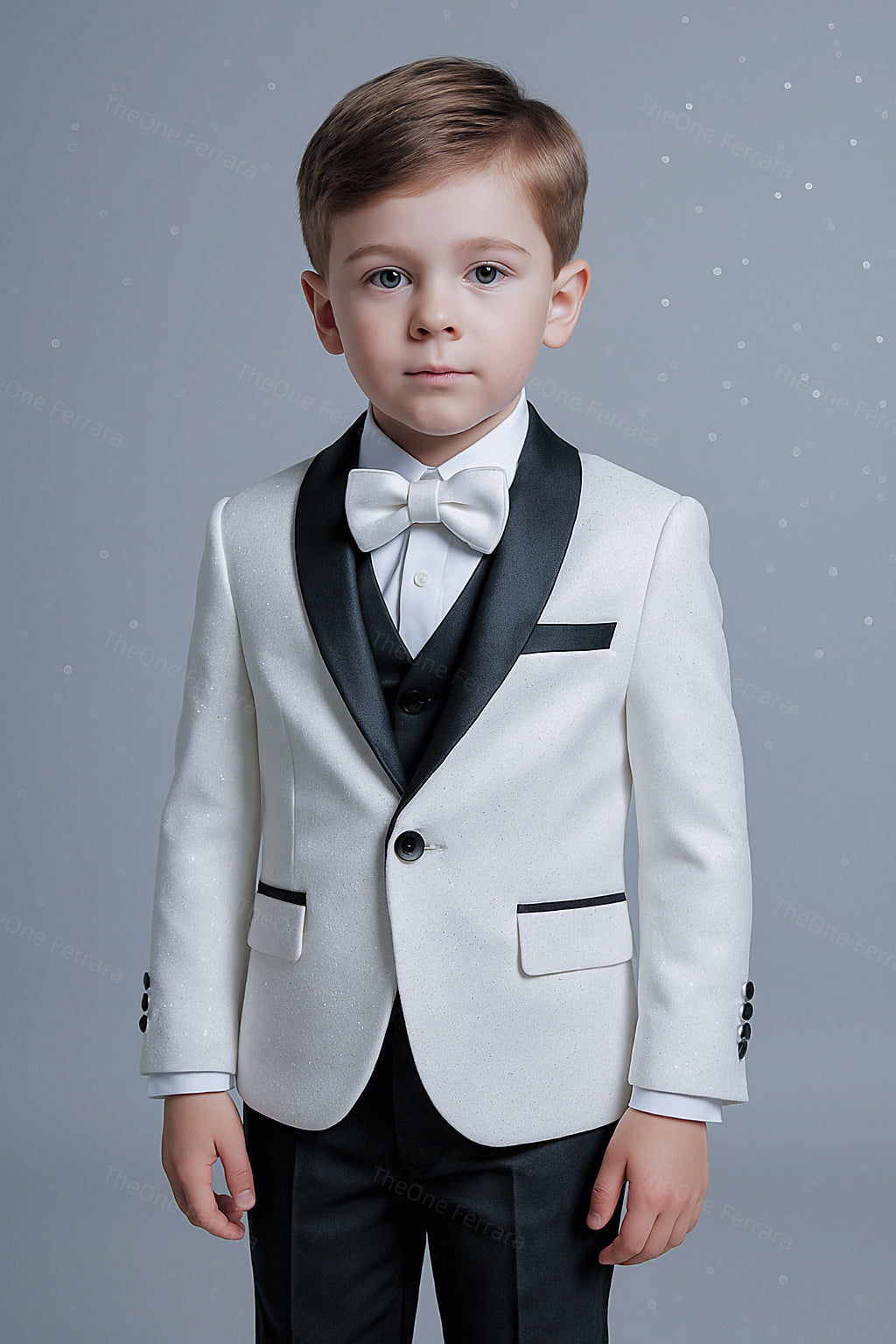 Completo elegante bambino bianco e nero 5 pezzi | 1-16 anni