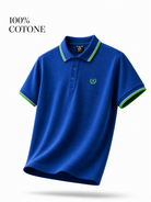 Polo Uomo 100% Cotone Manica Corta Tinta Unita Casual Estate Maglietta Uomo S-3XL Oltremare