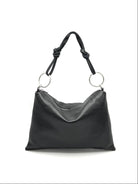 Borsa a Tracolla Piatta da Donna in Vera Pelle, 2 Tracolle Removibili, Made in Italy – art. 112586 Nero
