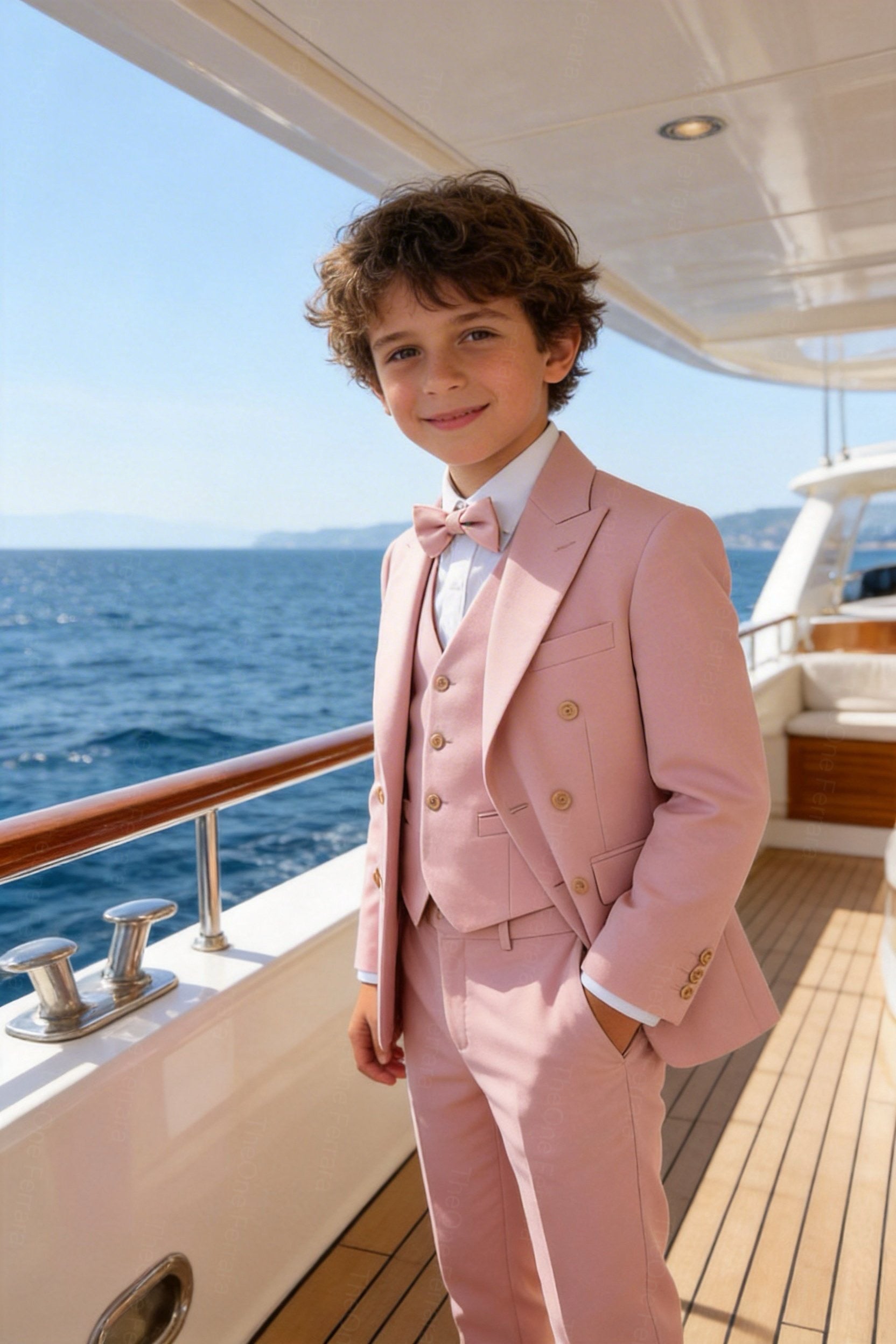 Completo Cerimonia Bambino in Stile Sartoriale – Abito Elegante Rosa 218