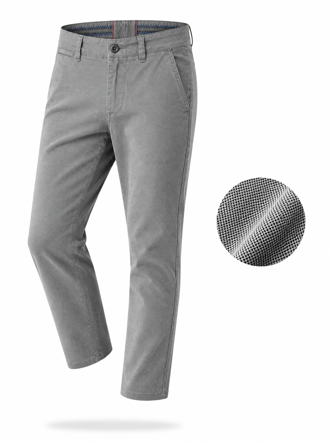 Pantaloni Chino Uomo Eleganti Casual Slim Fit 7116 Grigio Gumo