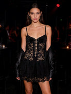Vestito Corsetto Nero in Pizzo con Lacci – Mini Abito Sexy Elegante Donna | TheOne Ferrara 502370