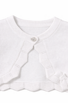 Bolero Neonata Bianco in Maglia Cotone – Coprispalle Elegante 6-36 Mesi 390