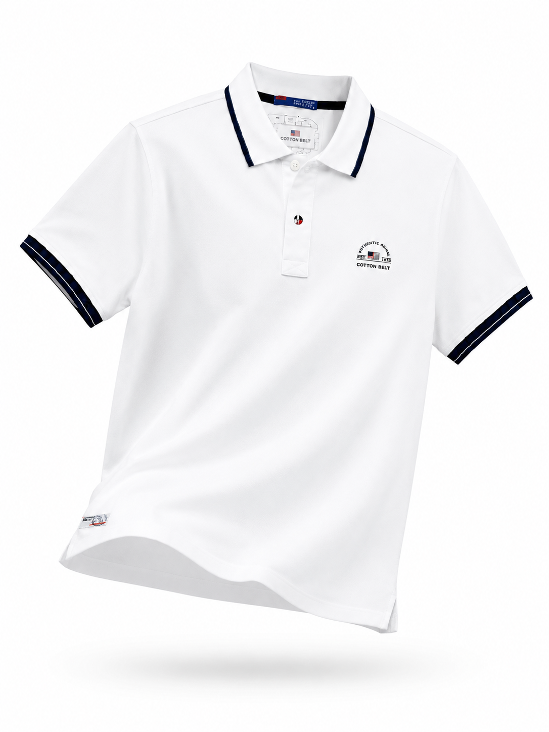 Polo Uomo 100% Cotone Made in Italy – Regular Fit, Manica Corta, Primavera Estate Bianco
