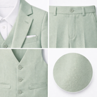 Completo Bambino Matrimonio Verde Salvia 5 Pezzi Elegante 1-16 Anni