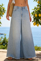 Jeans Donna Palazzo a Gamba Extra Larga – Pantaloni Denim Morbidi Effetto Gonna 1980