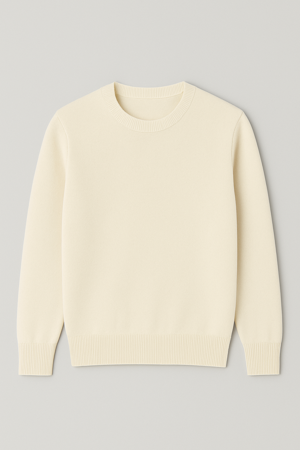 Maglione Uomo Girocollo in Viscosa - Pullover Morbido Elasticizzato-35613 Panna